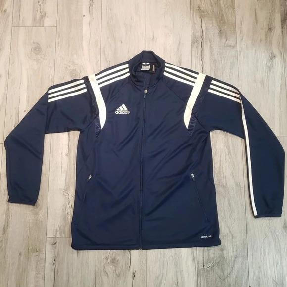 Mens  Adidas Tracksuit Jacket Full Zip Blue/White Size US M. - Picture 1 of 5